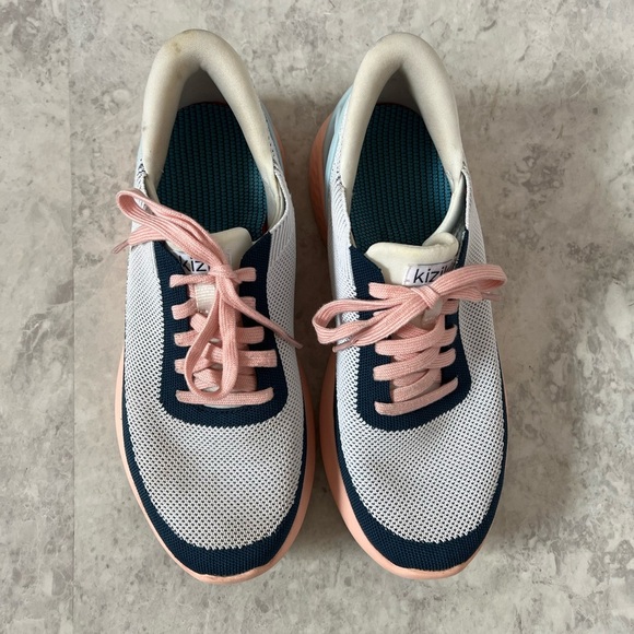 Kizik Athens Bahama Hands Free Shoes Mens 8.5 / Womens Sz 10 pink blue navy - Picture 2 of 8